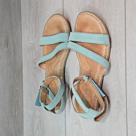 Born Women Ankle Leather Sandals Flats slide shoes sz 10M - Picture 2 of 11